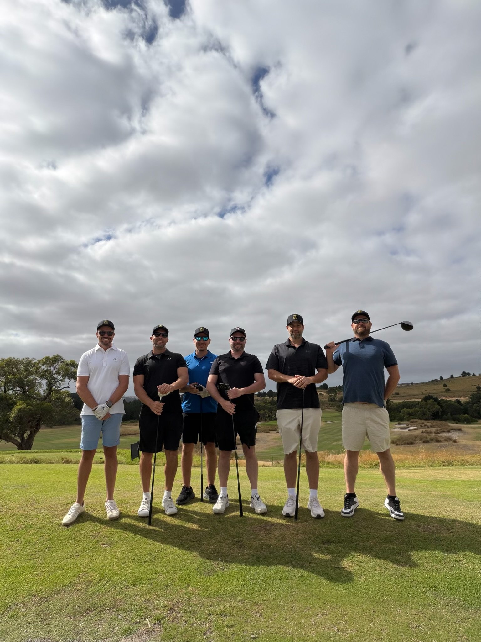 The six inaugural competitors at Mount Compass Golf Course on the final day